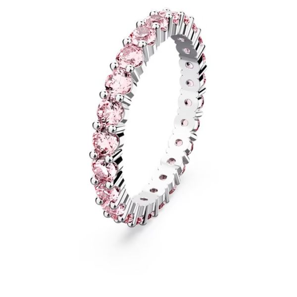 Anel Swarovski Matrix Lapidação redonda Rosa Lacado a ródio 55