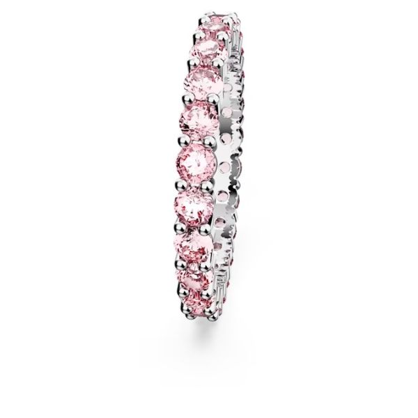 Anel Swarovski Matrix Lapidação redonda Rosa Lacado a ródio 55