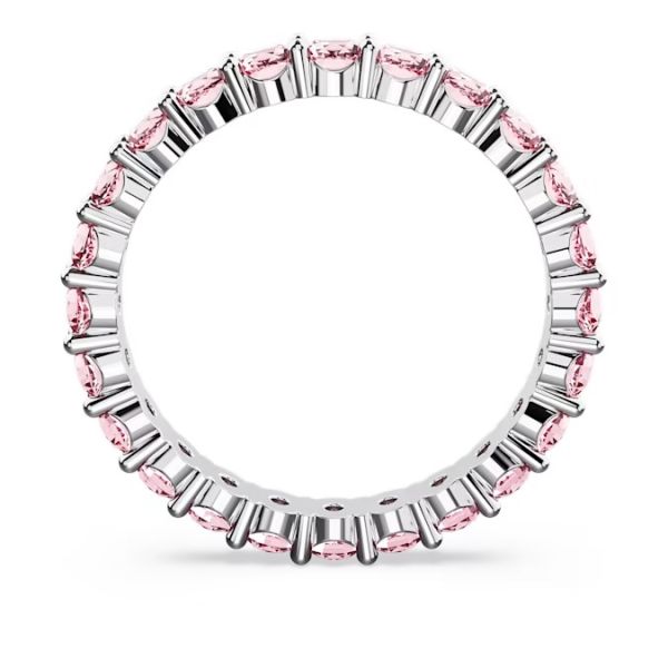 Anel Swarovski Matrix Lapidação redonda Rosa Lacado a ródio 55
