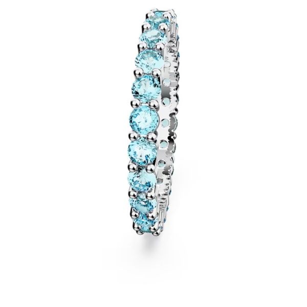 Anel Swarovski Matrix Lapidação redonda Azul Lacado a ródio 52