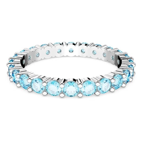 Anel Swarovski Matrix Lapidação redonda Azul Lacado a ródio 55