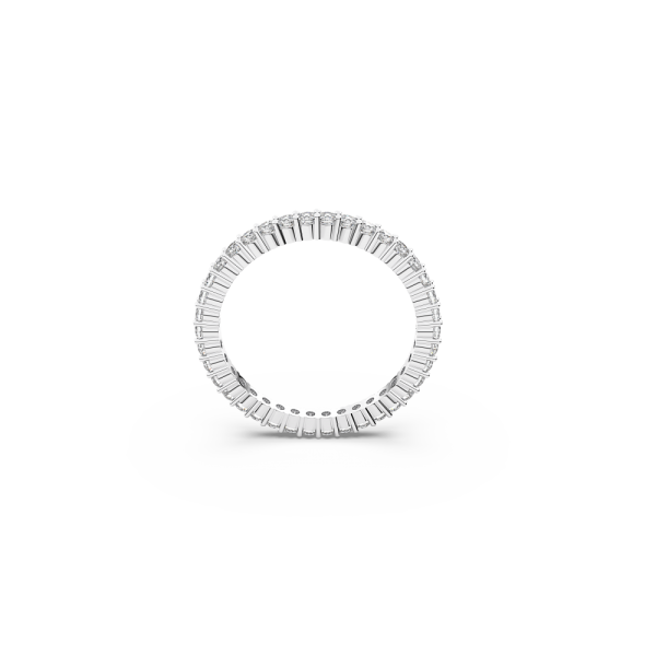 Anel Swarovski Vittore Lapidação redonda Branco Acabamento em Prateado