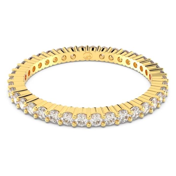 Anel Swarovski Vittore Lapidação redonda Branco Acabamento em dourado 60