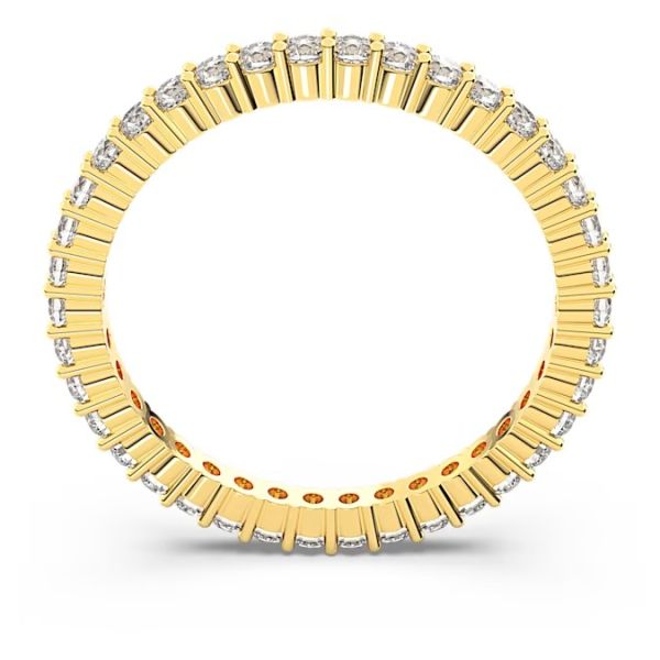 Anel Swarovski Vittore Lapidação redonda Branco Acabamento em dourado 60