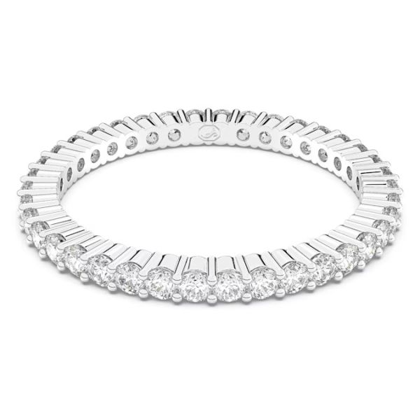 Anel Swarovski Vittore Lapidação redonda Branco Acabamento em prata 55