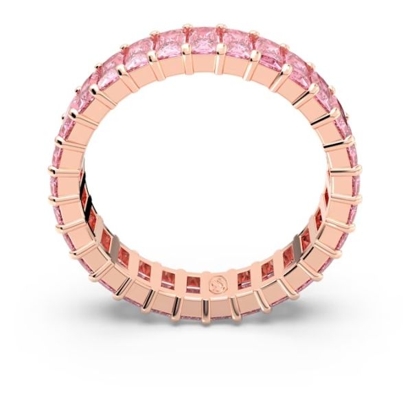 Anel Swarovski Matrix Lapidação Baguete Rosa Lacado a rosa dourado 58