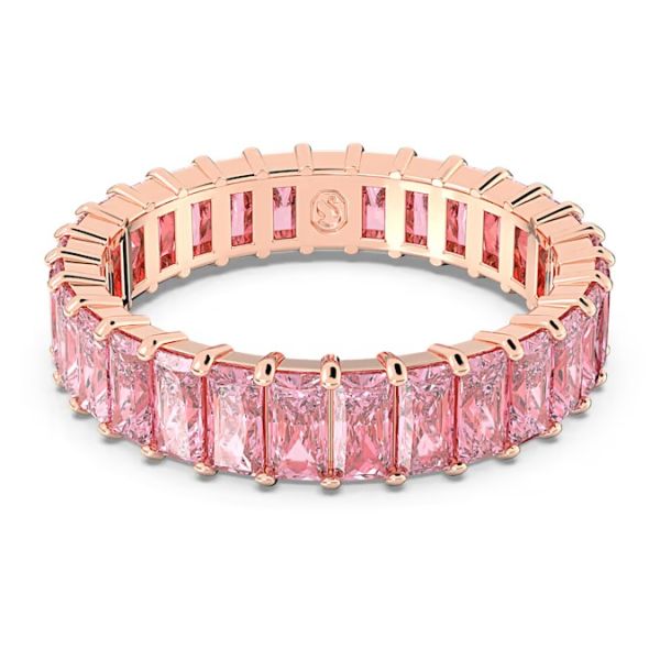 Anel Swarovski Matrix Lapidação Baguete Rosa Lacado a rosa dourado 52