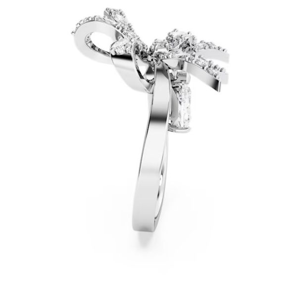 Anel Swarovski cocktail Volta Laço Branco Lacado a ródio 50