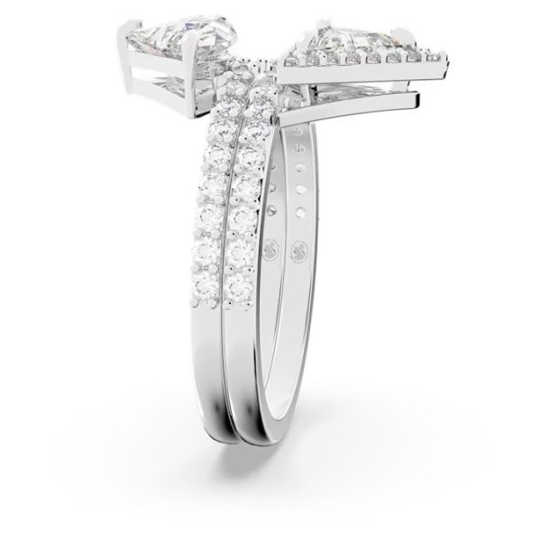 Anel Swarovski Ortyx Cortes mistos Branco Banhado a Ródio 52