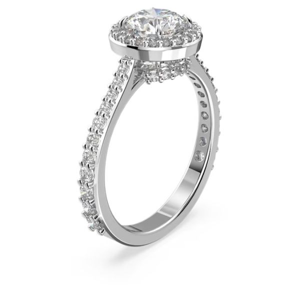 Anel Swarovski cocktail Constella Lapidação redonda Pavé Branco Lacado a ródio 55
