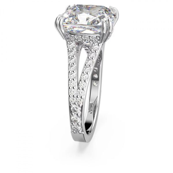 Anel Swarovski cocktail Constella Lapidação quadrada Pavé Branco Lacado a ródio 52