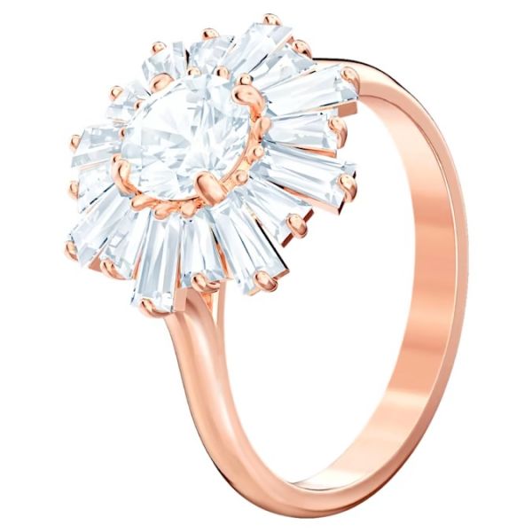 Anel Swarovski Sunshine Combinação de lapidações Sol Branco Lacado a rosa dourado 52