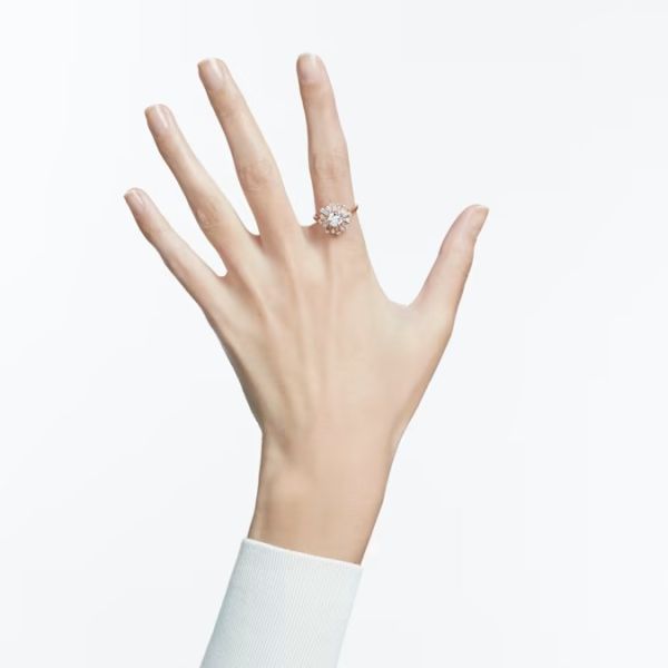Anel Swarovski Sunshine Combinação de lapidações Sol Branco Lacado a rosa dourado 52