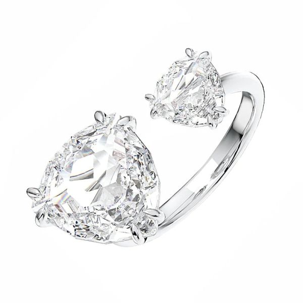 Anel Swarovski Cocktail Millenia Corte Trilliant Branco Banhado a Ródio 58