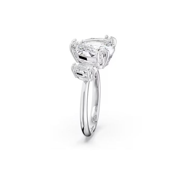 Anel Swarovski Cocktail Millenia Corte Trilliant Branco Banhado a Ródio 58