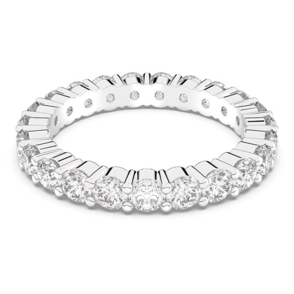 Anel swarovski Vittore XL Lapidação redonda Branco Lacado a ródio 55