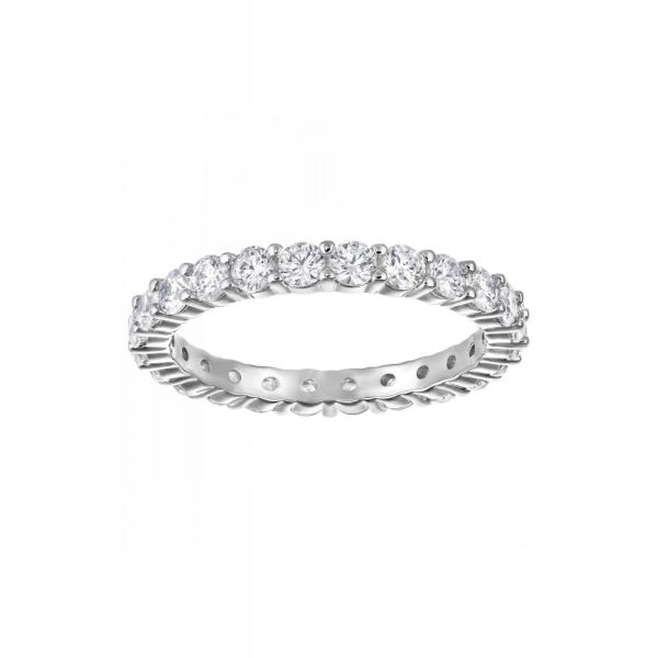 Anel swarovski Vittore XL Lapidação redonda Branco Lacado a ródio 55