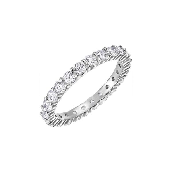 Anel swarovski Vittore XL Lapidação redonda Branco Lacado a ródio 55