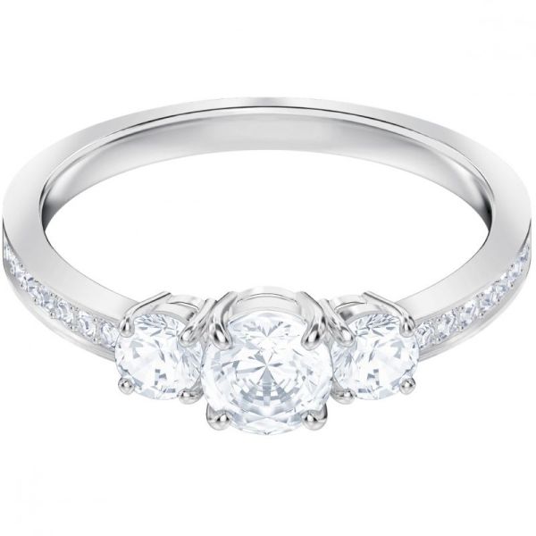 Anel Swarovski Attract Redondo Triology Branco Banhado a Ródio 60