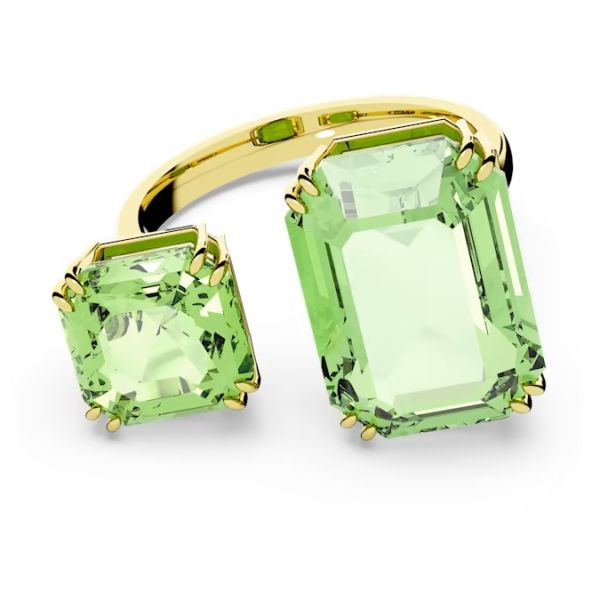Anel Swarovski Millenia Lapidação octogonal Verde Lacado a dourado 52