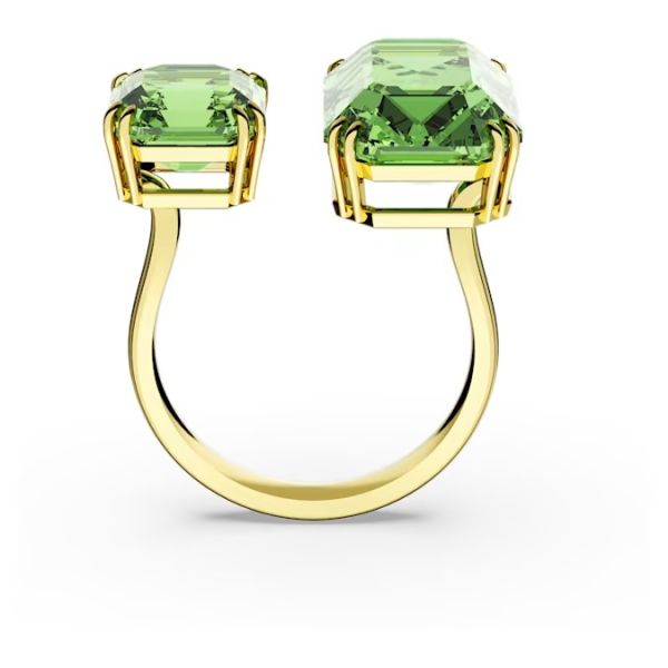 Anel Swarovski Millenia Lapidação octogonal Verde Lacado a dourado 52
