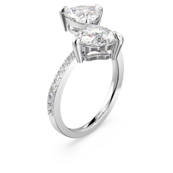Anel Swarovski Attract Soul Coração Branco Lacado a ródio 58