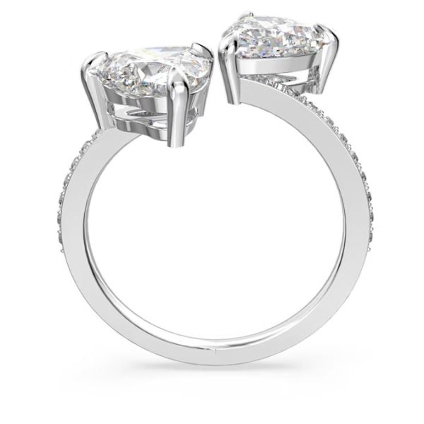 Anel Swarovski Attract Soul Coração Branco Lacado a ródio 58