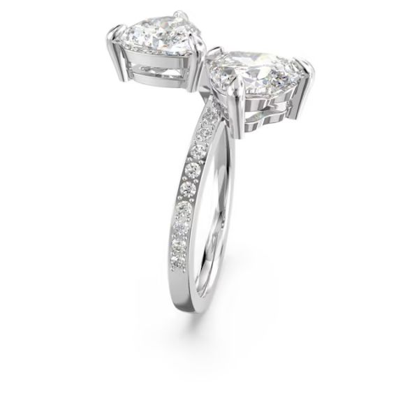 Anel Swarovski Attract Soul Coração Branco Lacado a ródio 58