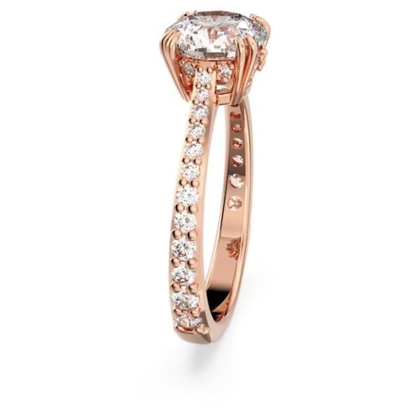 Anel Swarovski cocktail Constella Lapidação redonda Pavé Branco Lacado a rosa dourado 58