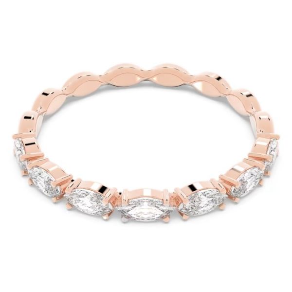 Anel Swarovski Vittore Lapidação Marquesa Branco Lacado a rosa dourado 60