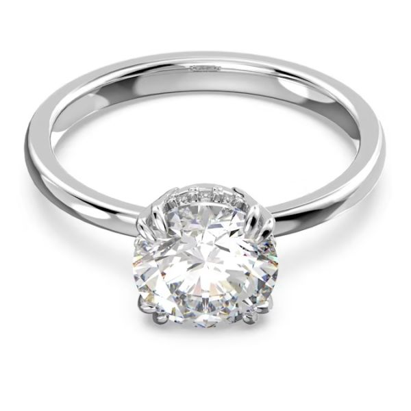 Anel Swarovski cocktail Constella Lapidação redonda Branco Lacado a ródio 52