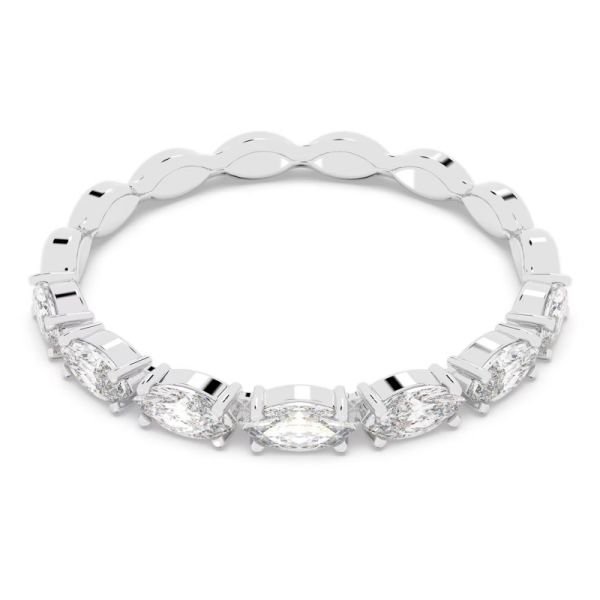 Anel Swarovski Vittore Lapidação Marquesa Branco Lacado a ródio 58