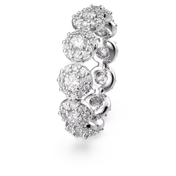 Anel Swarovski Constella Lapidação redonda Pavé Branco Lacado a ródio 52