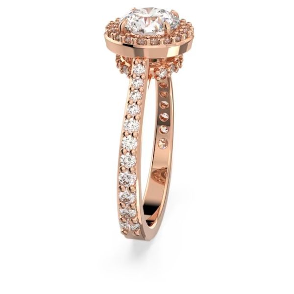 Anel Swarovski cocktail Constella Lapidação redonda Pavé Branco Lacado a rosa dourado 58 B