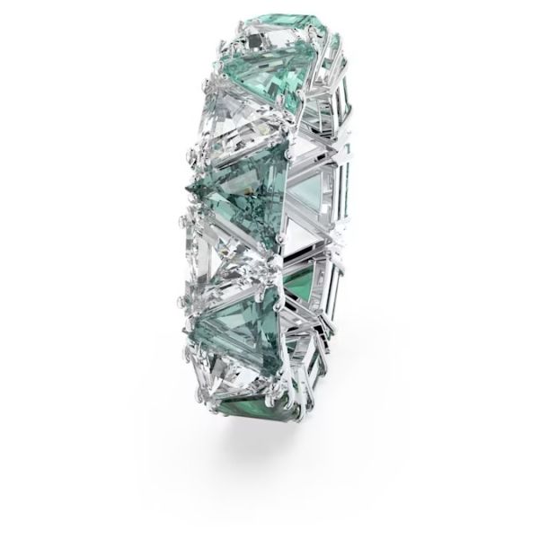 Anel Swarovski cocktail Ortyx Lapidação em triângulo Verde Lacado a ródio 50