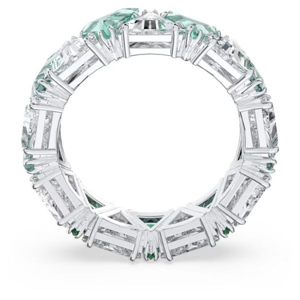 Anel Swarovski cocktail Ortyx Lapidação em triângulo Verde Lacado a ródio 50
