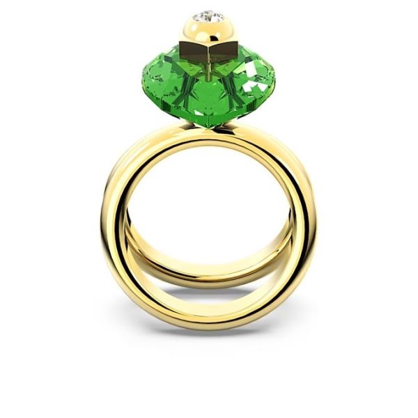 Anel Swarovski Numina Lapidação pera Verde Lacado a dourado 50