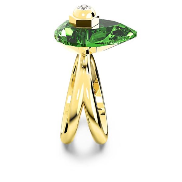 Anel Swarovski Numina Lapidação pera Verde Lacado a dourado 50