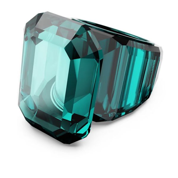 Anel Swarovski cocktail Lucent Lapidação octogonal Verde 52