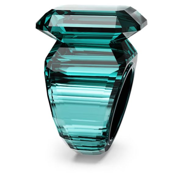Anel Swarovski cocktail Lucent Lapidação octogonal Verde 52