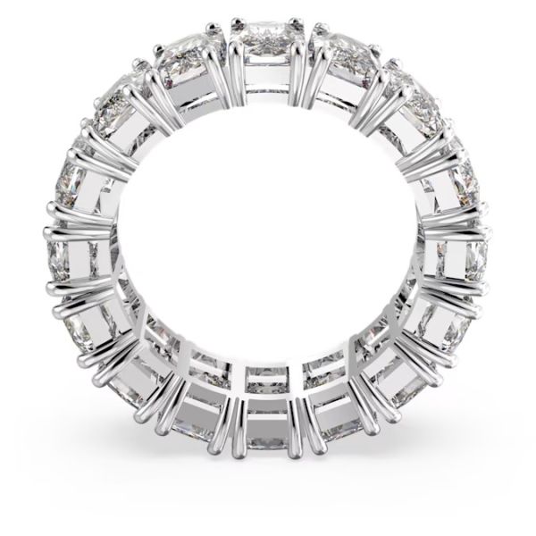 Anel Swarovski Vittore Lapidação retangular Branco Lacado a ródio 52