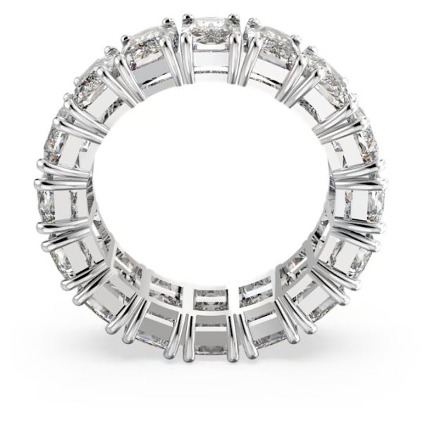 Anel Swarovski Vittore Lapidação retangular Branco Lacado a ródio 55