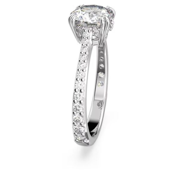 Anel Swarovski cocktail Constella Lapidação redonda Pavé Branco Lacado a ródio 60