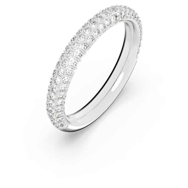 Anel Swarovski Stone Branco Lacado a ródio 52
