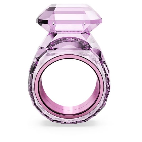 Anel Swarovski cocktail Lucent Lapidação octogonal Rosa 58