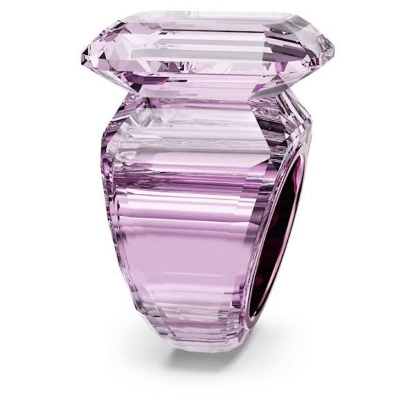 Anel Swarovski cocktail Lucent Lapidação octogonal Rosa 58