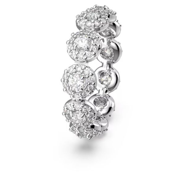 Anel Swarovski Constella Lapidação redonda Pavé Branco Lacado a ródio 60
