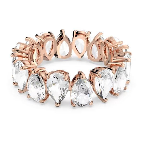Anel Swarovski Vittore Lapidação gota Branco Lacado a rosa dourado 60