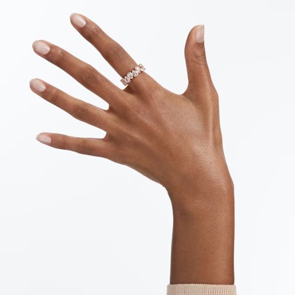 Anel Swarovski Vittore Lapidação gota Branco Lacado a rosa dourado 60