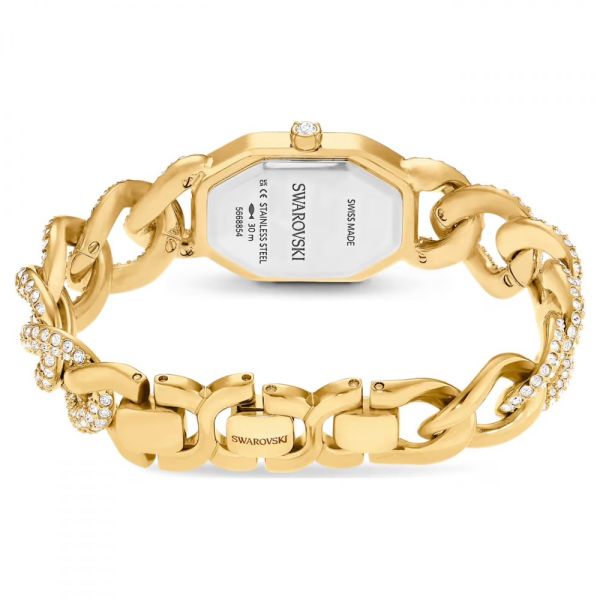 Relógio Swarovski Dextera Chain Fabrico suíço Bracelete em cristal Dourado Acabamento em dourado